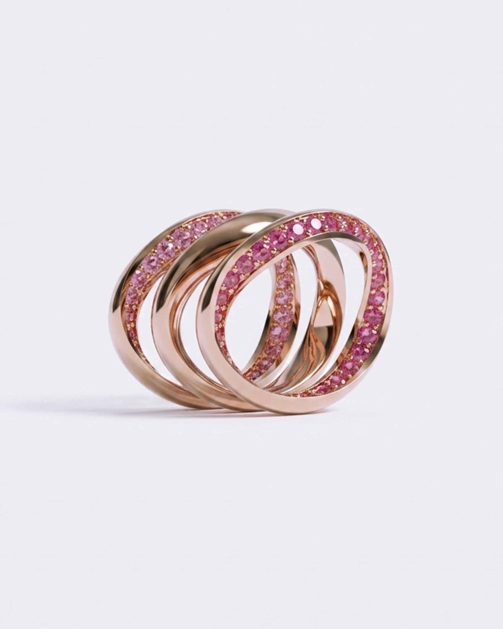 Morganite and Tourmaline Eternal Rose Trio