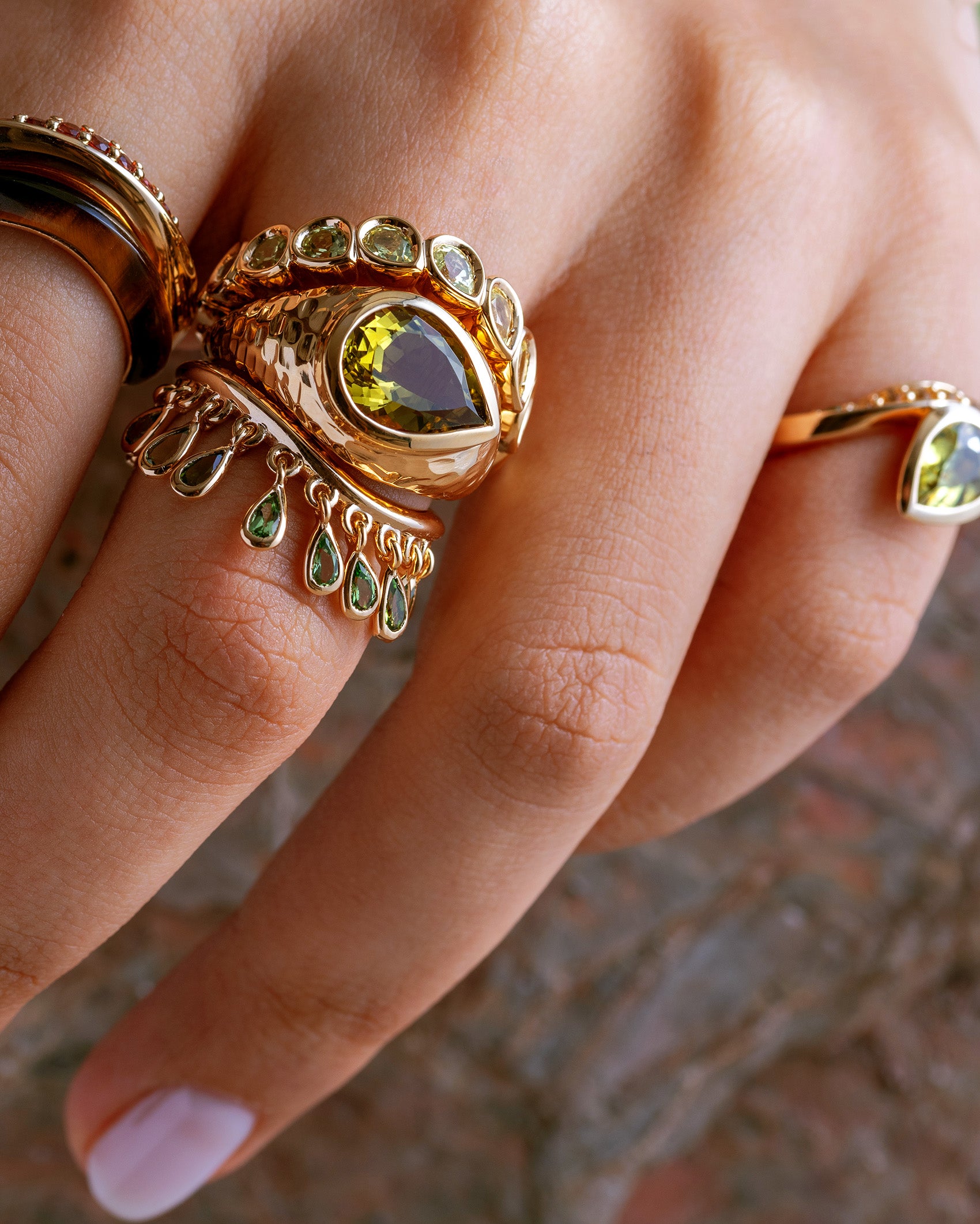 Olive Drop Chain Ring