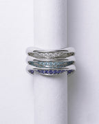 Diamond, Aquamarine & Tanzanite Eternal Silver Trio