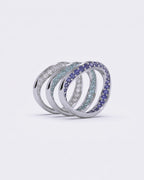 Diamond, Aquamarine & Tanzanite Eternal Silver Trio