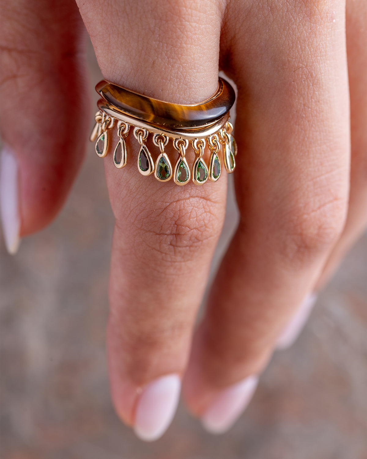 Olive Drop Chain Ring